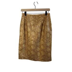 Harve Benard  Vintage Faux Yellow Alligator Skirt